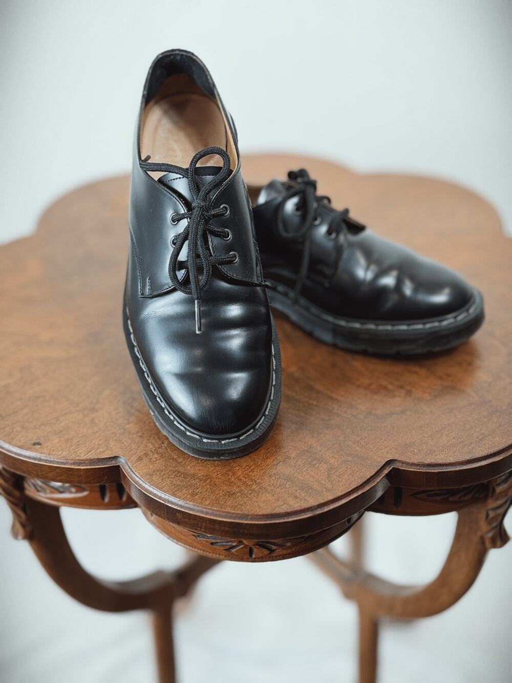 SOLOVAIR England Lace Up Unisex Loafer Black Women's US 6 Men's 5 #0015
